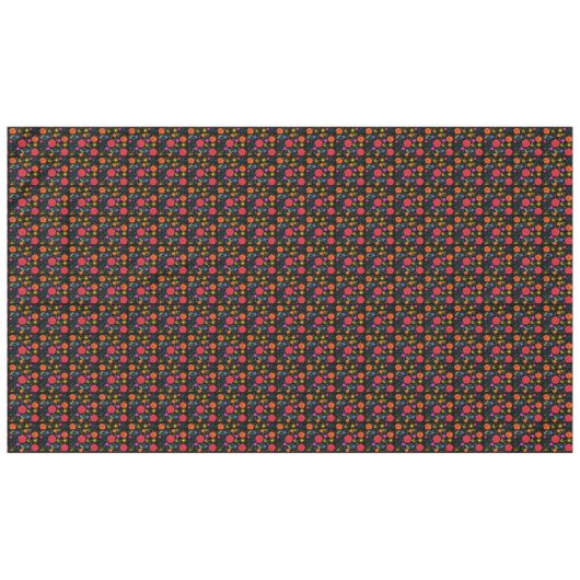 Helle farbige Blume auf Schwarz 60" x 104" Tischdecke (Vorderseite (Horizontal))