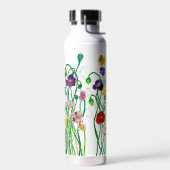 Helle Farbige Blumige Wilde Mohn-Wasserfarbe Trinkflasche (Links)
