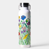 Helle Farbige Blumige Wilde Mohn-Wasserfarbe Trinkflasche (Vorne)