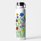 Helle Farbige Blumige Wilde Mohn-Wasserfarbe Trinkflasche (Rückseite)