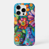Helle Farbige Blüten iPhone Hülle (Rückseite)
