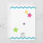 Helle farbige Girl Elephant Star Einladung (Rückseite)