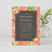 Helle farbige Korallenpfirsichblume Einladung (Stehend Vorderseite)