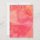 Helle farbige Korallenpfirsichblume Einladung (Rückseite)