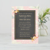 Helle farbige Korallenpfirsichblume Einladung (Stehend Vorderseite)