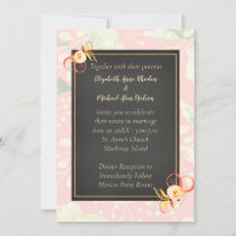 Helle farbige Korallenpfirsichblume Einladung