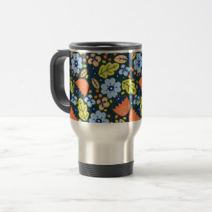 Helle Farbige Moderne Schöne Blumen Muster Reisebecher
