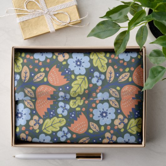 Helle Farbige Moderne Schöne Blumen Muster Seidenpapier (Geschenk)