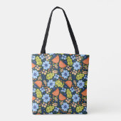 Helle Farbige Moderne Schöne Blumen Muster Tasche (Rückseite)