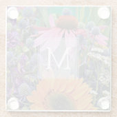 Helle Farbige Monogramm Blumen Glasuntersetzer (Rückseite)