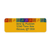 Helle, farbige Musiknote Rücksendeadressen-Aufkleb (Vorne)