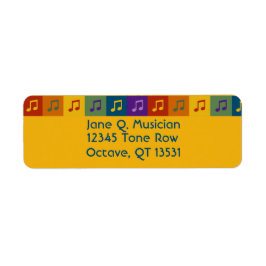 Helle, farbige Musiknote Rücksendeadressen-Aufkleb