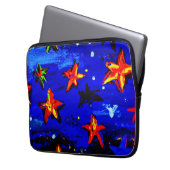 Helle, farbige Orangensterne. Jetzt kaufen Laptopschutzhülle (Vorderseite Links)