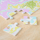 Helle, farbige Pastel Trippy Retro Boho Marmor Puzzle (Seite)
