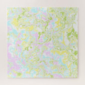 Helle, farbige Pastel Trippy Retro Boho Marmor Puzzle (Horizontal)
