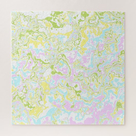 Helle, farbige Pastel Trippy Retro Boho Marmor Puzzle (Vertikal)