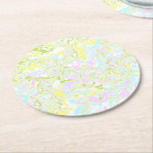 Helle, farbige Pastel Trippy Retro Boho Marmor Runder Pappuntersetzer (Angewinkelt)