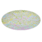 Helle, farbige Pastel Trippy Retro Boho Marmor Schneidebrett (Ecke)