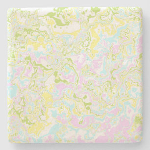 Helle Farbige Pastell-Trippy-Retro-Boho-Marmor Steinuntersetzer