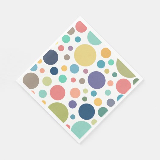 Helle, farbige Polka-Punkte Serviette (Ecke)