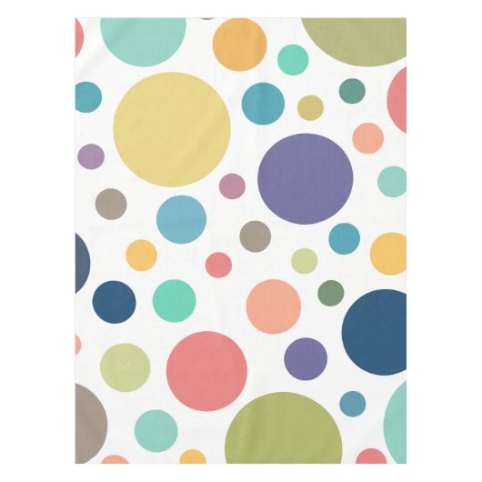 Helle, farbige Polka-Punkte Tischdecke (Vorderseite)