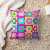 Helle farbige Popkunst mit Blumen Kissen (Decke)