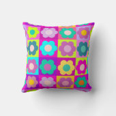 Helle farbige Popkunst mit Blumen Kissen (Rückseite)