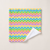 Helle Farbige Regenbogen-Chevron-Muster Badhandtuch Set (Waschlappen)