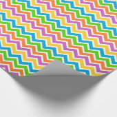 Helle Farbige Regenbogen-Chevron-Muster Geschenkpapier (Ecke)