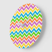 Helle Farbige Regenbogen-Chevron-Muster Große Wanduhr (Winkel)