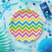 Helle Farbige Regenbogen-Chevron-Muster Pappteller (Party)