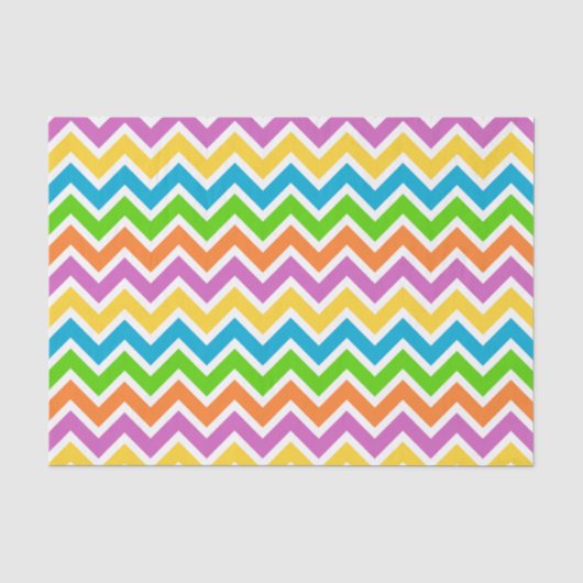 Helle Farbige Regenbogen-Chevron-Muster Seidenpapier (Vorderseite)