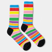 Helle Farbige Regenbogen-Gestreift Socken (Rechts)