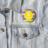Helle Farbige Regenbogen-Gestreifte Geburtstagsage Button (Beispiel)