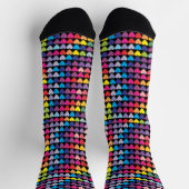 Helle Farbige Regenbogen-Herzen-Muster Socken (Oben)
