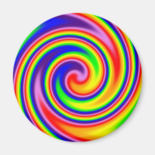 Helle Farbige Regenbogen-Swirbel Kühne Farben Magnet