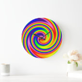 Helle, farbige Regenbogenfarben Swirbeln Frische F Große Wanduhr (Zuhause)