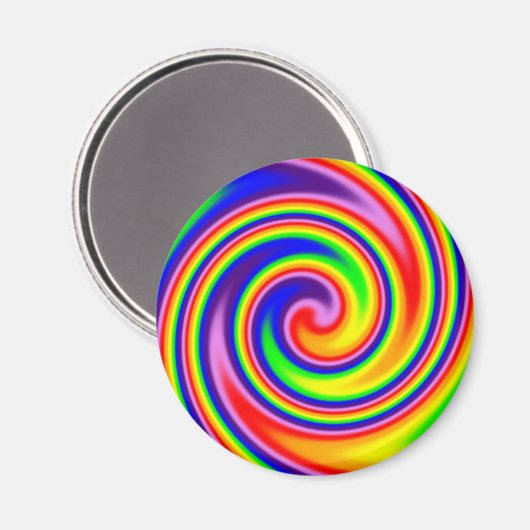 Helle, farbige Regenbogenfarben Swirbeln Frische F Magnet (Vorderseite/Rückseite)