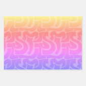 Helle, farbige Retro-Abstrakte Bio Formen Geschenkpapier Set (Vorderseite 2)