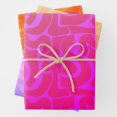 Helle, farbige Retro-Abstrakte Bio Formen Geschenkpapier Set (Beispiel)