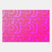 Helle, farbige Retro-Abstrakte Bio Formen Geschenkpapier Set (Vorderseite)