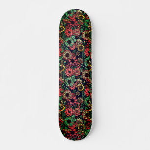 Helle Farbige Retro Blumen Mädchen Trendig Skateboard