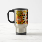 Helle Farbige Retro-Blumenmuster-Monogramm Reisebecher (Links)