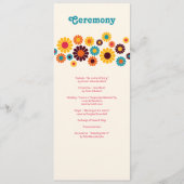 Helle Farbige Retro-Daisy-Hochzeit Programm (Vorderseite)