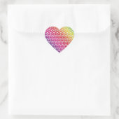 Helle Farbige Retro Rainbow Peace Symbols Herz-Aufkleber (Tasche)
