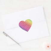 Helle Farbige Retro Rainbow Peace Symbols Herz-Aufkleber (Umschlag)