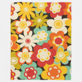 Helle Farbige Retro Süße Blumenmuster Fleecedecke (Vorderseite)