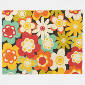 Helle Farbige Retro Süße Blumenmuster Fleecedecke (Vorderseite (Horizontal))