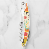 Helle Farbige Retro Süße Blumenmuster Kellnermesser (Vorderseite)
