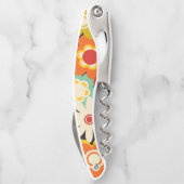 Helle Farbige Retro Süße Blumenmuster Kellnermesser (Rückseite)
